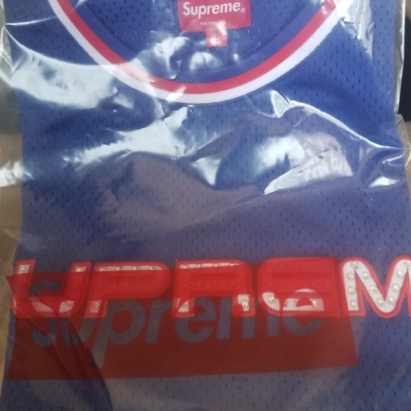SUPREME RHINSTONE BASKETBALL JERSEY - Picture 3 of 3